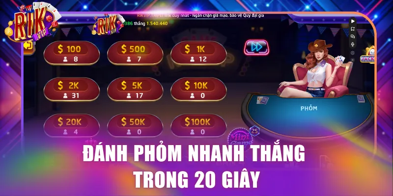 Đánh Phỏm nhanh thắng trong 20 giây